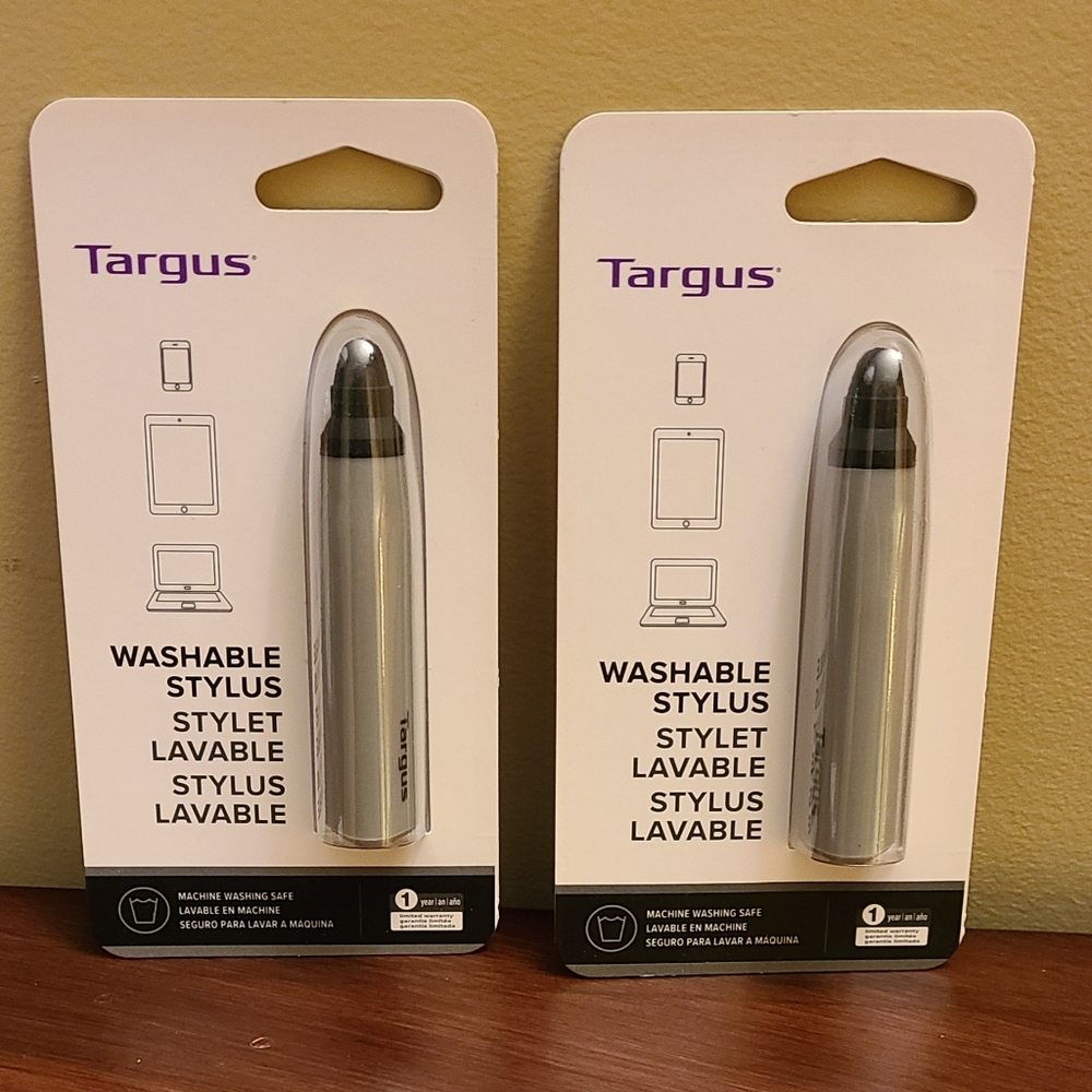 2 Targus Washable Stylus Set - Silver and Black